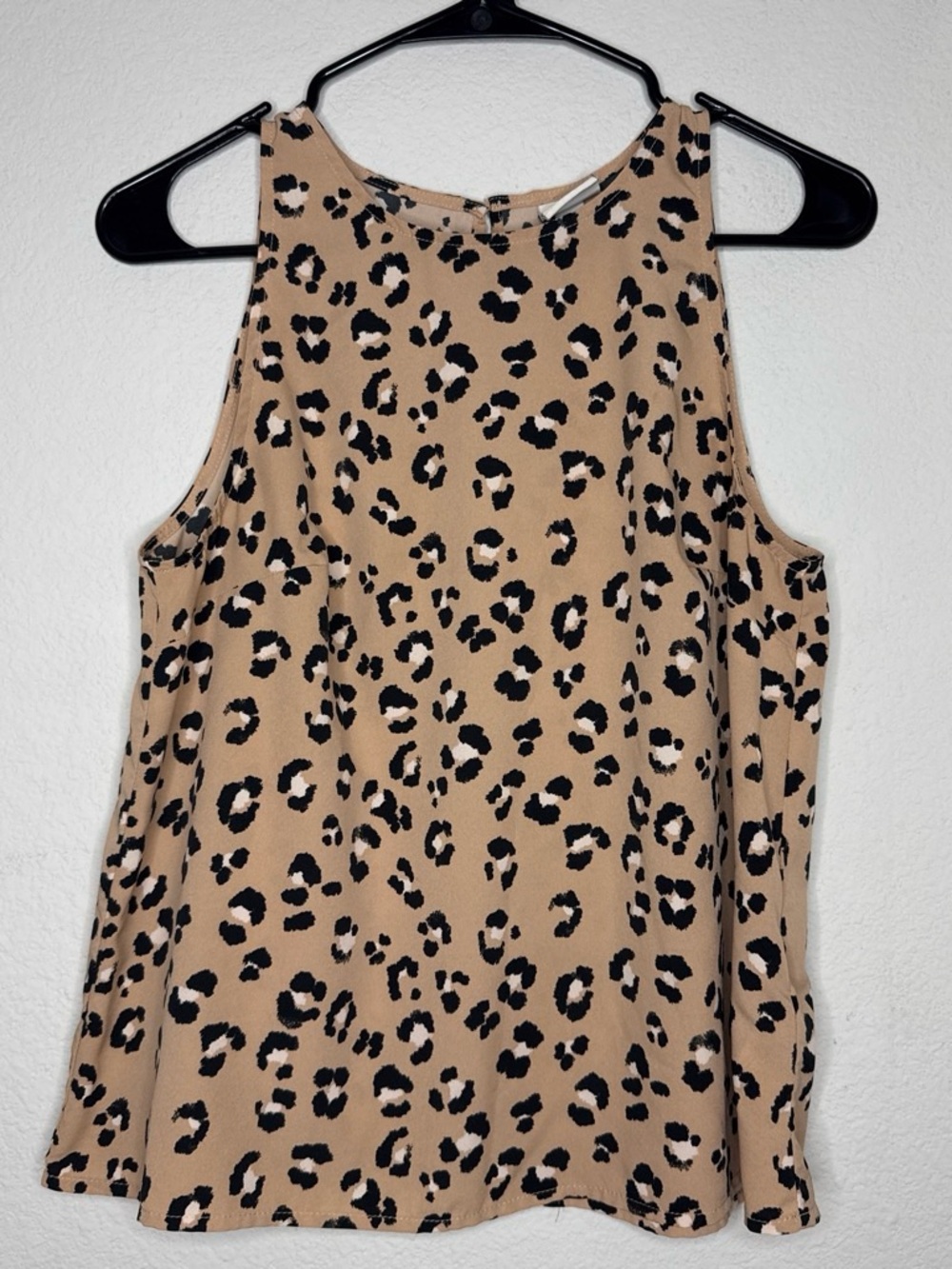 a new day Beige and Black Leopard Halter Camisole